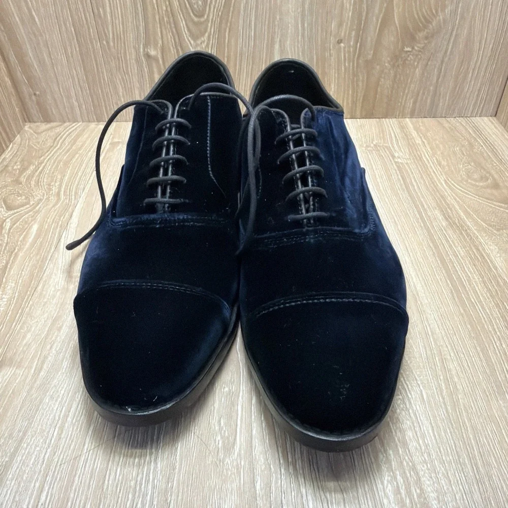 Allen Edmonds Park Avenue Velvet Oxford Navy Cap Toe Dress Shoes Men's Size 9D